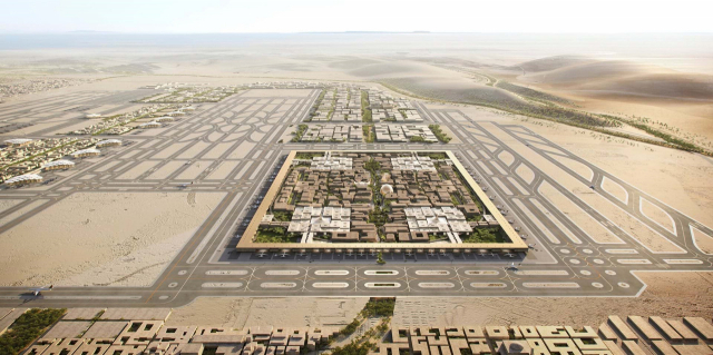 사우디아라비아 리야드는 오는 2030년까지 ‘세계 최대 규모 허브공항’을 건설할 계획이다. 리야드신공항의 마스터플랜은 세계적 건축그룹 포스터앤드파트너스가 맡았다. 리야드신공항 조감도. 포스터앤드파트너스 홈페이지 캡처