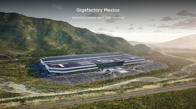 테슬라가 다섯 번째 ‘기가팩토리’(전기차 생산공장)를 멕시코에 건설하겠다고 밝히면서 기가팩토리 부산 유치에 미치는 영향에 관심이 집중된다. 기가팩토리 멕시코 조감도. 테슬라 제공