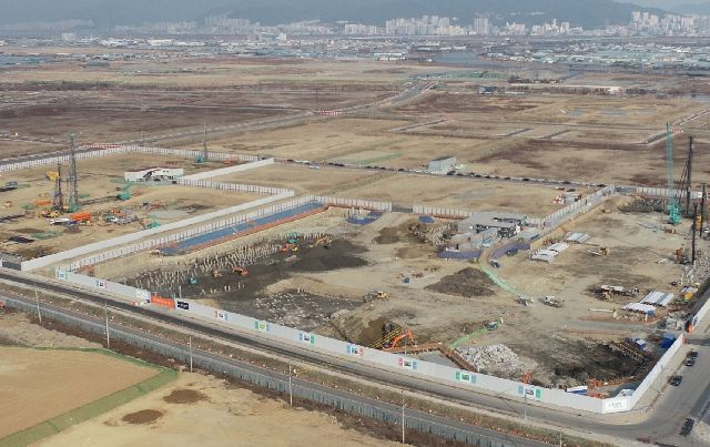 에코델타시티에서 공사가 진행 중인 모습. 부산도시공사 제공