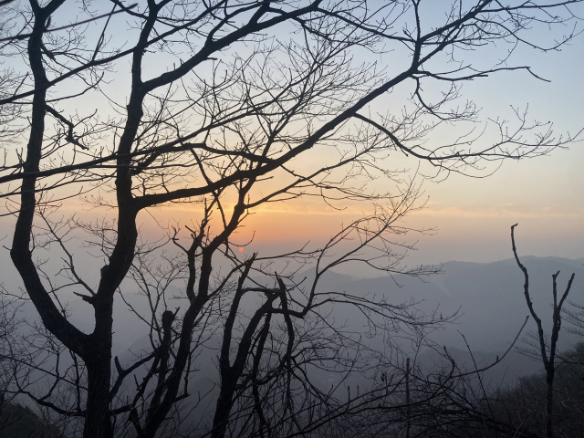 대간에서 맞은 일출.