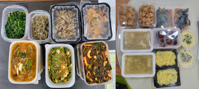 통영시새마을부녀회와 반찬가게에서 준비한 반찬들. 통영시새마을회 제공