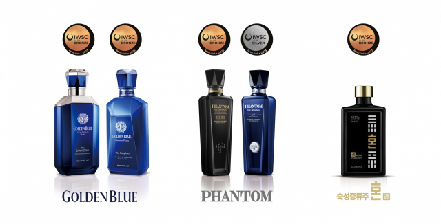 영국 국제주류품평회에서 수상한 골든블루의 출품작 5종. 골든블루 제공