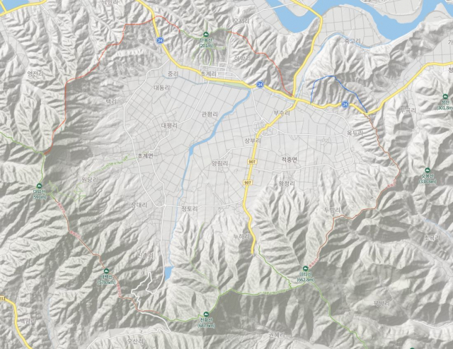 합천 운석공 환종주 코스도. 네이버 등산지도 활용