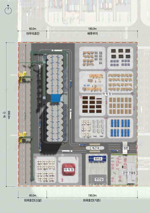 ‘부산항 신항 양곡부두’ 최초 계획평면도. 해수부 제공