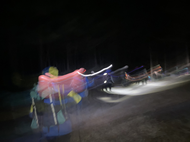 삽당령에서 대관령까지 힘차게 출발했다. 영하의 날씨라 전자기기가 얼어붙는다.