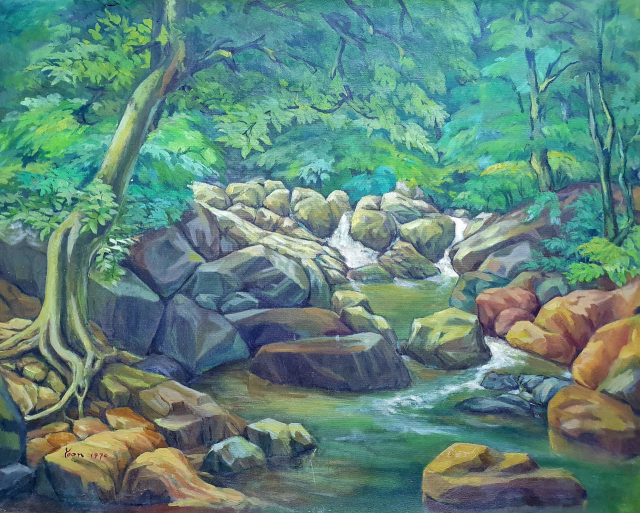 윤종철 '해안사 풍경'(1970). 미광화랑 제공