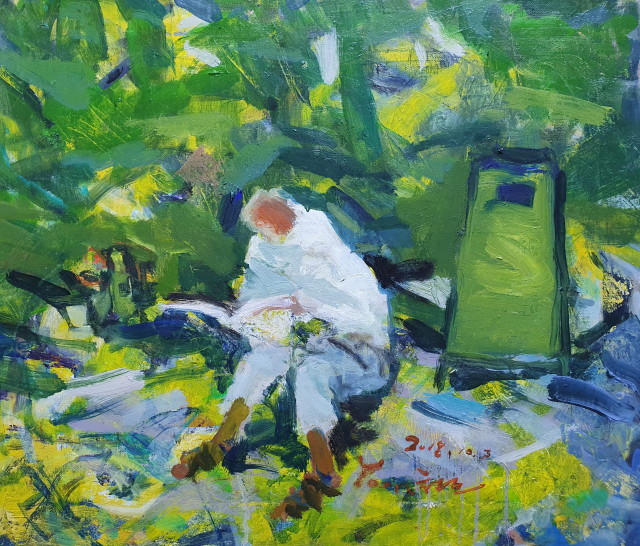 윤종철 '수변공원의 여가'(2018). 미광화랑 제공