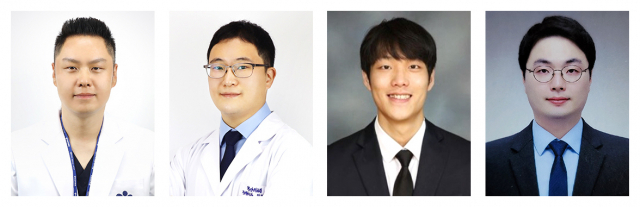 부산의료원 정형외과 김민우(왼쪽부터) 과장, 허정욱 과장, 이동하 전공의, 배장환 전공의. 부산의료원 제공