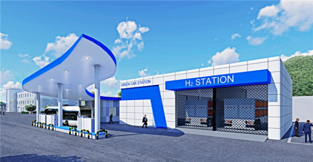 다음 달 기장군 청강리에 문을 열 동부산 수소충전소 조감도. 부산시 제공