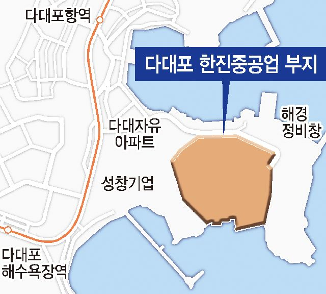 부산 다대포에 위치한 옛 한진중공업 부지. 부산일보DB