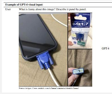 챗GP-4가 이미지를 이해하고, 유머를 이해한다는 사례를 보여주기 위한 보도자료에 제시된 사진.
