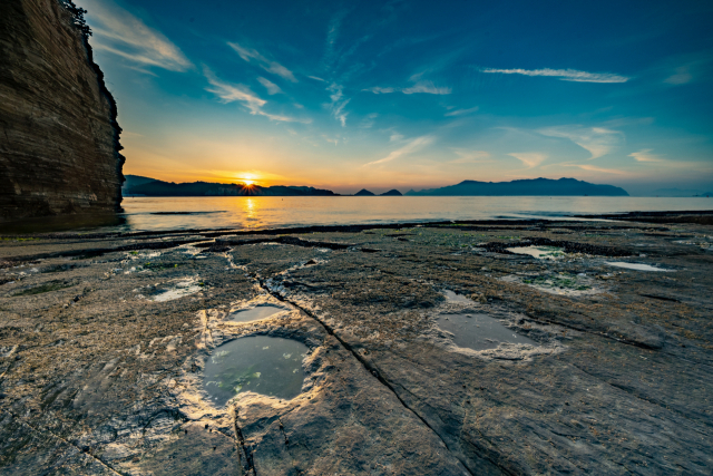 고성군 상족암 공룡 발자국 화석. 부산일보DB