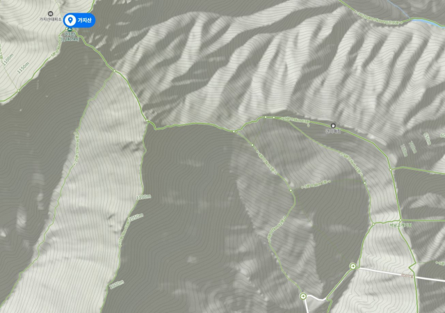 석남터널에서 오르는 가지산 최단 거리 코스. 네이버 지도 캡처