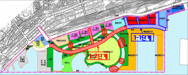 부산항 북항 1단계 준공시설물 이관 대상시설 도면. 해수부 제공