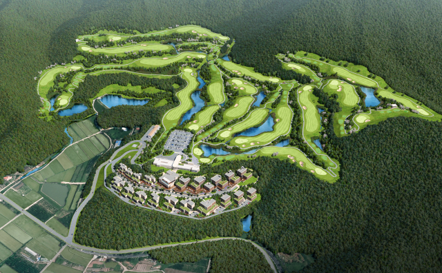 거제시 둔덕면 술역리에 조성될 예정이던 ‘나폴리 거제 골프＆리조트’ 투시도. 부산일보DB