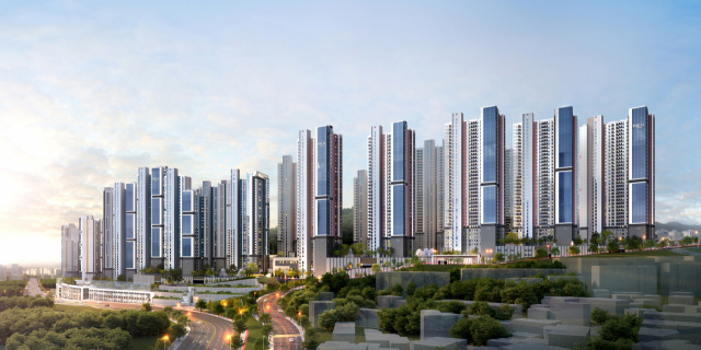 대연 디아이엘이 오는 11일 1순위 청약을 진행하는 등 4488가구의 분양을 시작한다. 대연 디아이엘은 단일 분양단지 규모 기준 역대 두 번째다. 대연 디아이엘 조감도. 롯데건설 제공