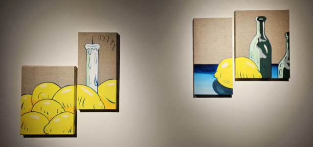 아마노 다케루의 정물 작품이 전시장에 걸려 있다. 오금아 기자