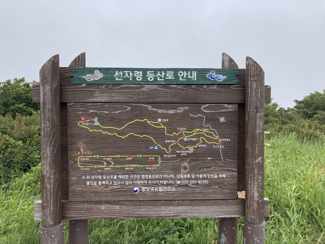 선자령 안내도.