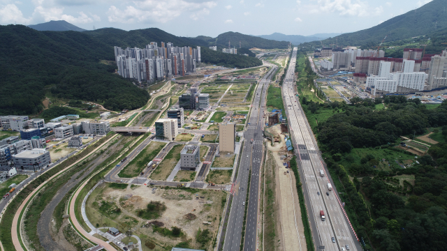 23일부터 시내버스 노선이 대폭 변경돼 운영에 들어간 사송신도시 전경. 양산시 제공