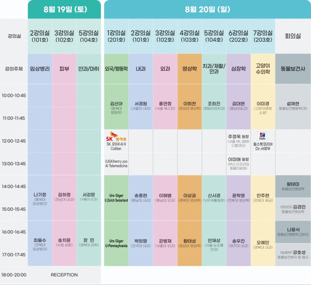 제6회 부산수의컨퍼런스 강의 일정