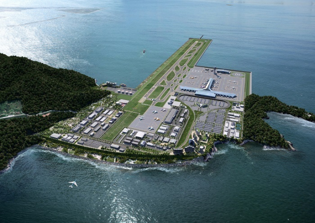 부산 강서구 가덕도 일원에 건설될 예정인 가덕신공항 조감도. 부산일보 DB