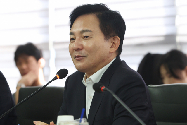 원희룡 국토교통부 장관이 6일 오전 서울 강남구 건설회관에서 열린 '건설산업 정상화 TF 킥오프 회의'에서 발언하고 있다. 연합뉴스