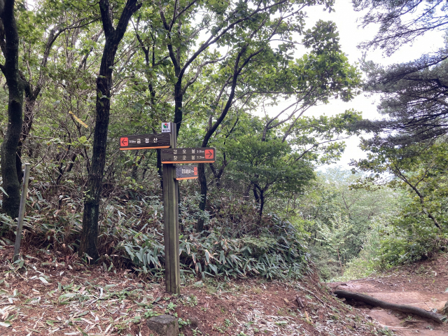 호포마을에서 올라오는 이정표를 만났다.