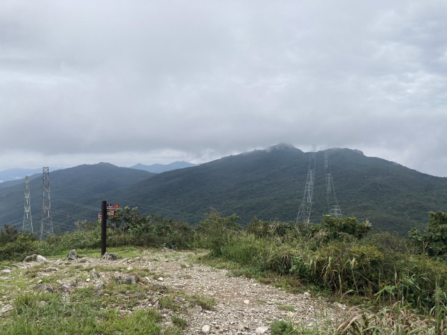 장군평전에서 바라본 금정산 고당봉.
