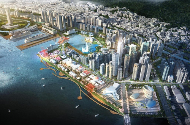 2030부산월드엑스포 부지로도 활용될 예정인 부산 부산항 북항 2단계 재개발사업 조감도. 부산시 제공