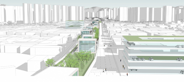 지식산업센터로 변신한 동서고가로 사상 구간.