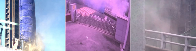 인접한 아파트 공사현장에서 배출돼 학교를 덮친 비산먼지. 학교 제공