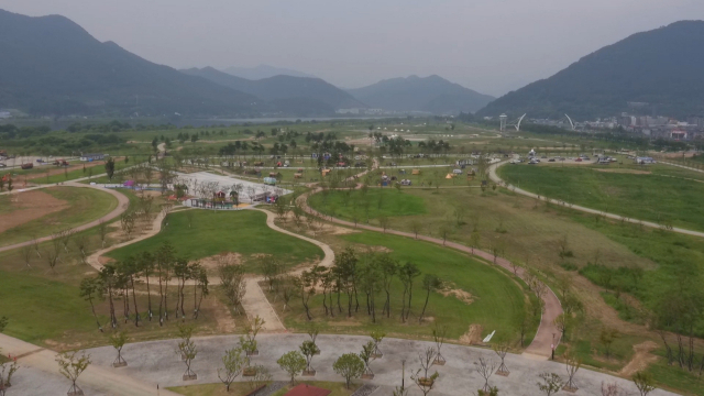 내년 상반기에 양산에서 최대 규모의 명품 맨발 길이 조성되는 황산공원 전경. 양산시 제공