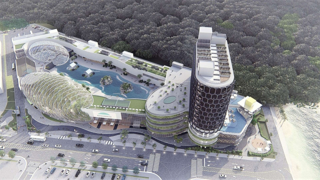 작은 사진은 아쿠아월드 조감도. 부산일보DB