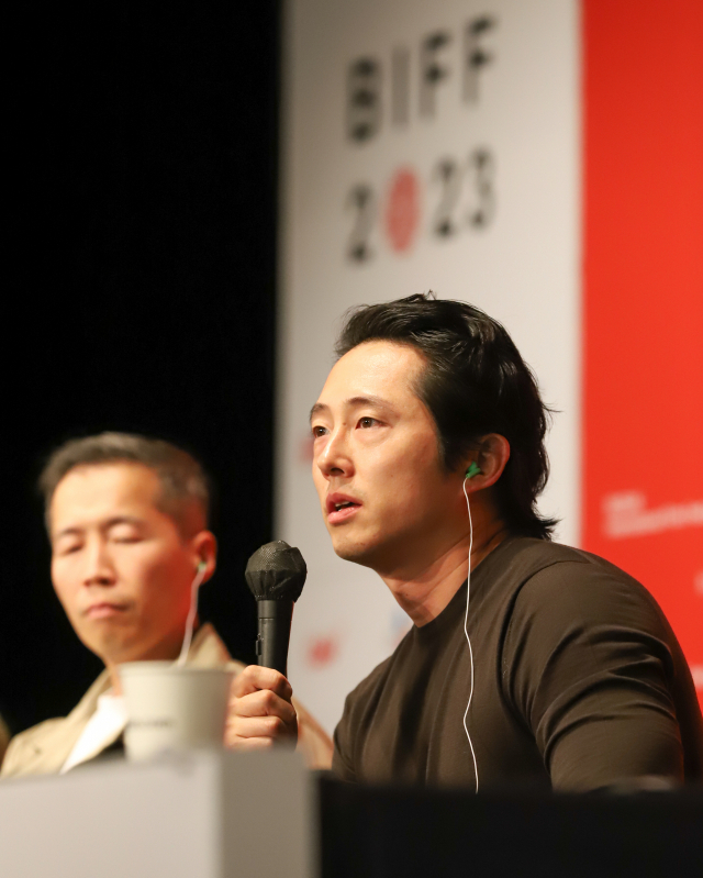 6일 부산국제영화제(BIFF) ‘코리안 디아스포라’ 기자회견에 참석한 스티븐 연 배우. 황예찬 인턴기자