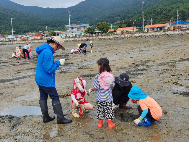 ‘바다가 보이는 어촌교실’ 운영 현장(경남 거제 다대마을 갯벌체험). 어촌어항공단 제공