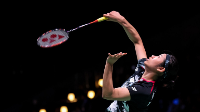 한국 여자 배드민턴 에이스 안세영이 항저우 아시안게임에서 부상을 당한 지 39일 만에 나선 세계배드민턴연맹(BWF) 구마모토 마스터스 재팬 32강전에서 대만의 바이위포에게 2-0 완승을 거뒀다. BWF홈페이지 캡처