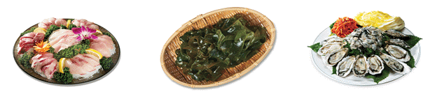 12월 ‘이달의 수산물로 선정된 방어, 미역, 굴(이상 왼쪽부터). 해수부 제공