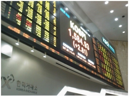 한국거래소 전광판.