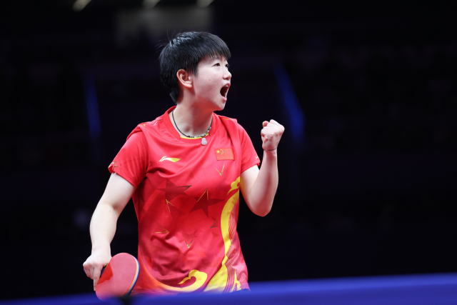 ‘2024 부산세계탁구선수권대회’에 출전하는 세계 최강 중국 여자팀의 순잉샤(세계 1위). 부산세계탁구선수권 조직위 제공
