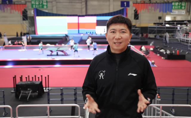 2024 부산세계탁구선수권대회 조직위 유승민 위원장이 부산 대회의 의미와 준비 과정에 대해 설명하고 있다. 이재찬 기자 chan@