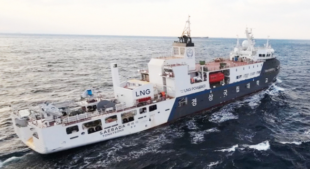 경상국립대는 부산시 대선조선 영도조선소에 건조 의뢰한 ‘LNG 추진 어업실습선 새바다호’를 27일 인도한다. 경상국립대 제공