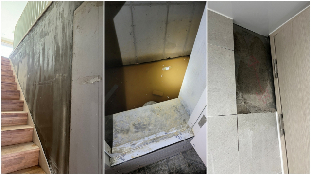 파밀리에 피아체 내부 하자 모습. 누수와 마감불량 등 다양한 하자가 발생했다. 비대위 측은 계약금 반환·계약취소 소송을 준비 중이다. 비대위 측 제공