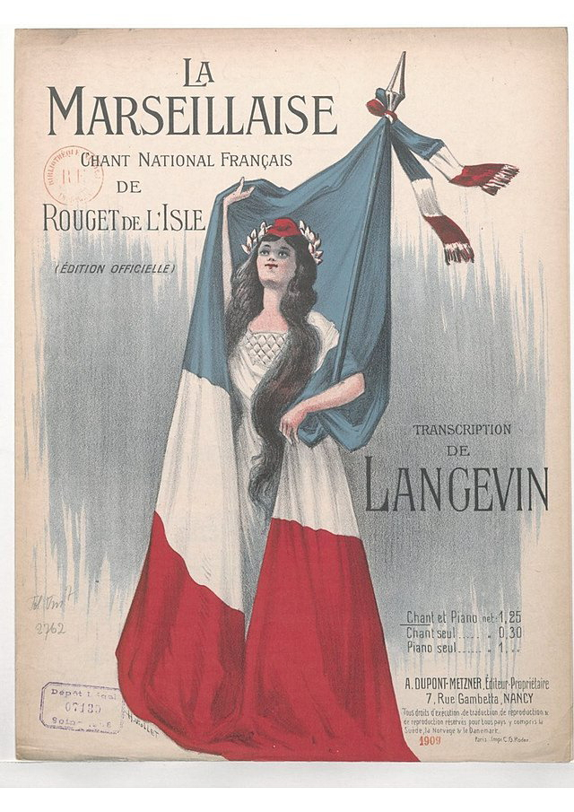 1909년 편곡 출판된 '라 마르세예즈' 악보. 위키미디어 제공