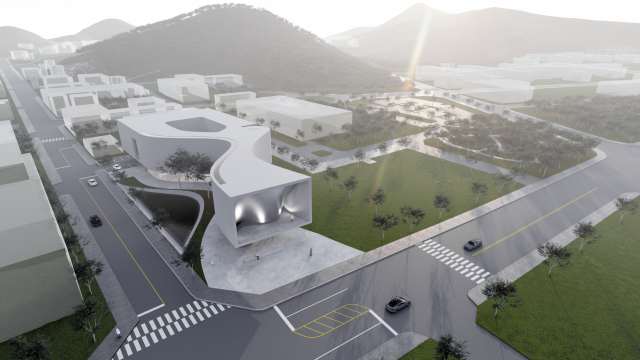 내년 진주실크전문농공단지에 들어설 예정인 실크박물관 조감도. 시는 유동인구가 늘면 실크산단 활성화로 이어질 것으로 기대하고 있다. 진주시 제공