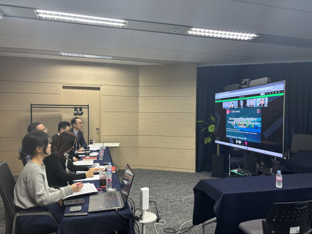 이달 중 국제금융도시 순위 발표를 앞두고 부산시가 순위 선정 기관에 ‘러브콜’을 보내 순위에 관심이 쏠린다. 지난달 부산국제금융진흥원이 지옌과 개최한 웹 세미나. 부산국제금융진흥원 제공