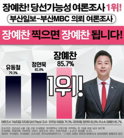 장예찬 후보가 페이스북에 올린 첫번째 그래픽.