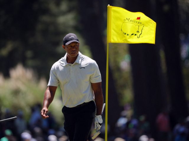 마스터스 3라운드에서 공동 52위로 떨어진 타이거 우즈. 로이터연합뉴스