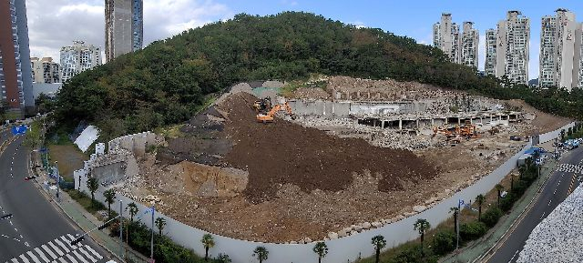 부산시 수영구 민락동 옛 미월드 부지. 부산일보DB