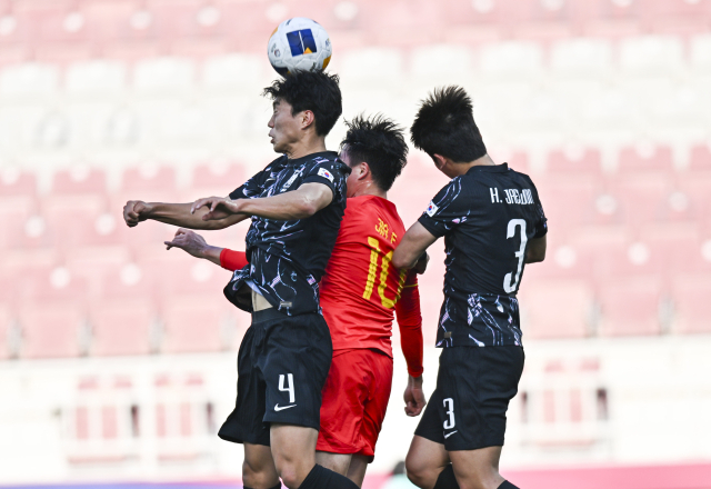 지난 19일 열린 2024 AFC U-23 아시안컵 B조 2차전 한국-중국의 경기 모습. 신화연합뉴스