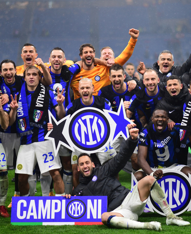2023-2024 세리에A 조기 우승을 확정한 인터 밀란 선수들. 로이터연합뉴스